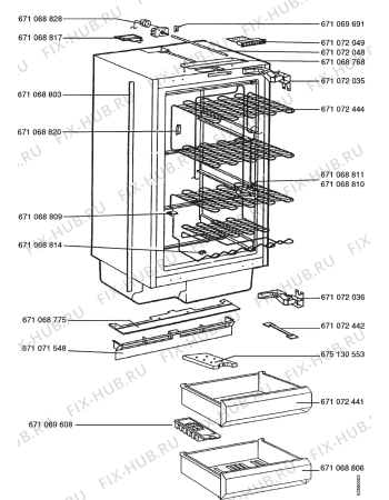 Взрыв-схема холодильника Aeg OEKO A.1242-1IU - Схема узла Section 2